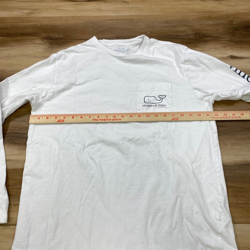 Vineyard Vines Pocket T-Shirt Mens Large Preppy Cotton Long Sleeve White Classic - Picture 6 of 8